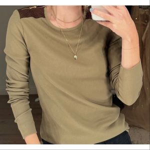 Ralph Lauren Light Green/Cream Long Sleeve